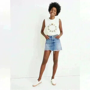 Madewell Rigid Denim Relaxed Mini Skirt in Rosehill Wash Size 30